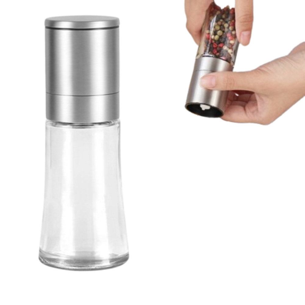 KLAND 스텐 수동그라인더 양념통 120ML 소금 통후추 바베큐 요리용