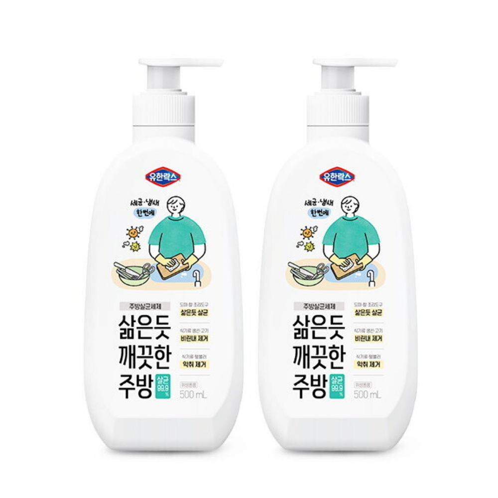 유한락스 도마행주용 500ml 삶은듯 깨끗한 주방, 2개