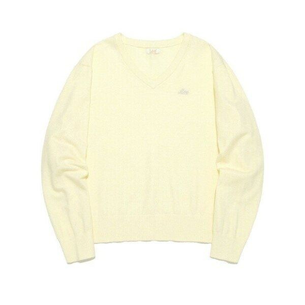 [LEE] 리긴팔티 CQK LE2503KT61BT 우먼 브이넥 니트 버터