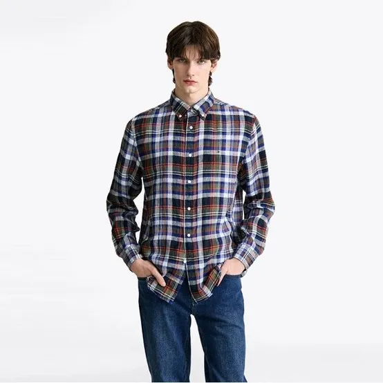 [라스트60%][공식] [Regular fit] 린넨 멀티 체크 셔츠 T12F3WSH300MT10MS (정상가:219,000원)