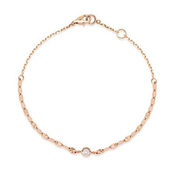 [비앤비골드]18K 큐브체인 화이트 큐빅 아레스 팔찌 NPB40197