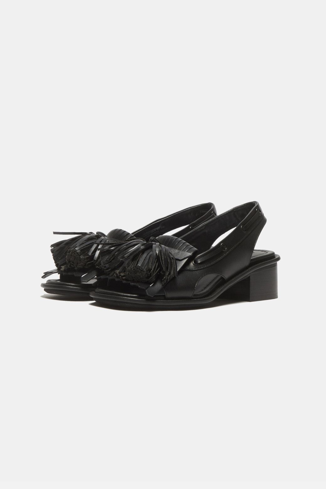 슈콤마보니 Pompom heel sandal black DA2AM26003BLK