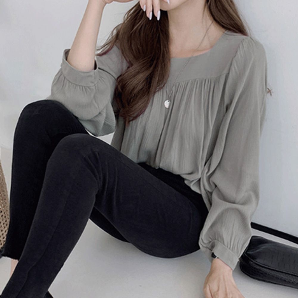 긴팔 쉬폰 블라우스 셔링 프릴 예쁜 봄 가을 여자 상의