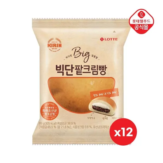 롯데 기린 팥크림빵 85gx12개