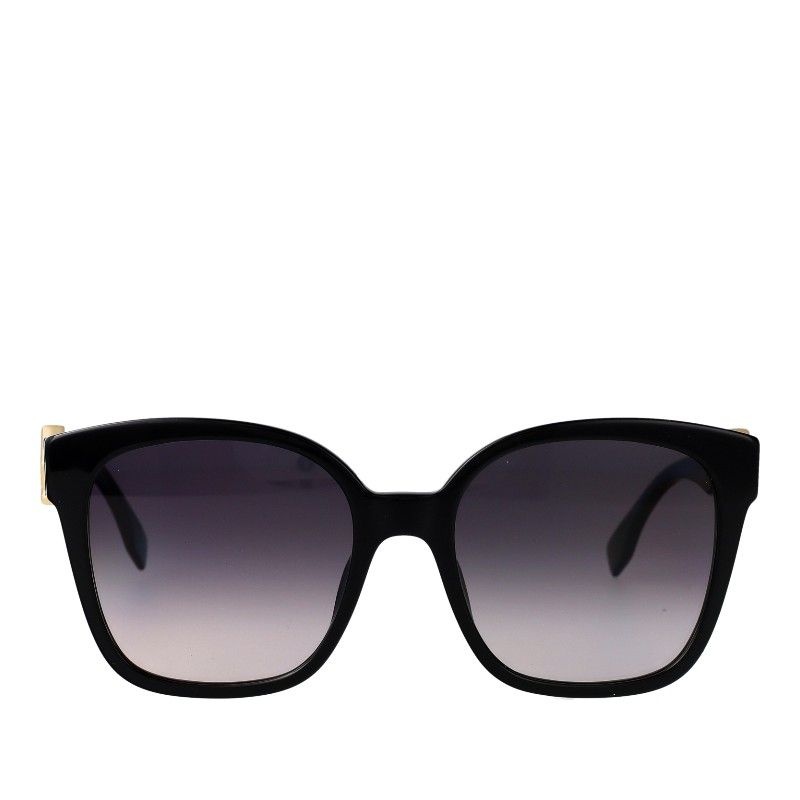 FENDI 펜디 로고 플라크 스퀘어 라운드 선글라스 FE40186I 01B 55