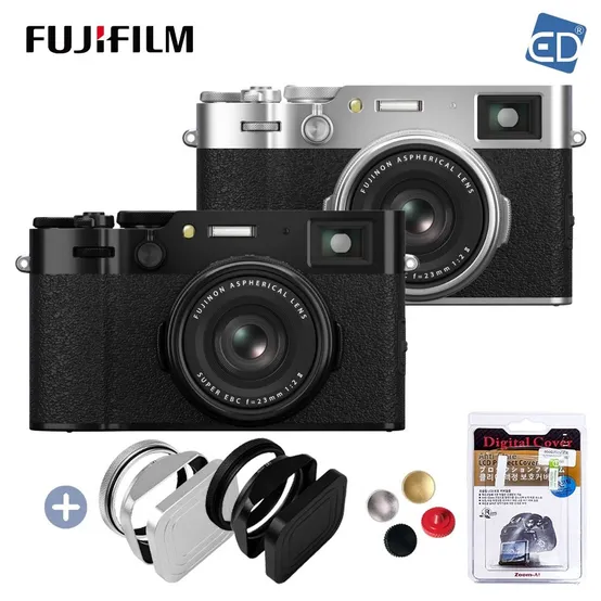 후지필름 정품 FUJIFILM X100VI +호환용 사각 후드+액정필름+셔터버튼 /ED