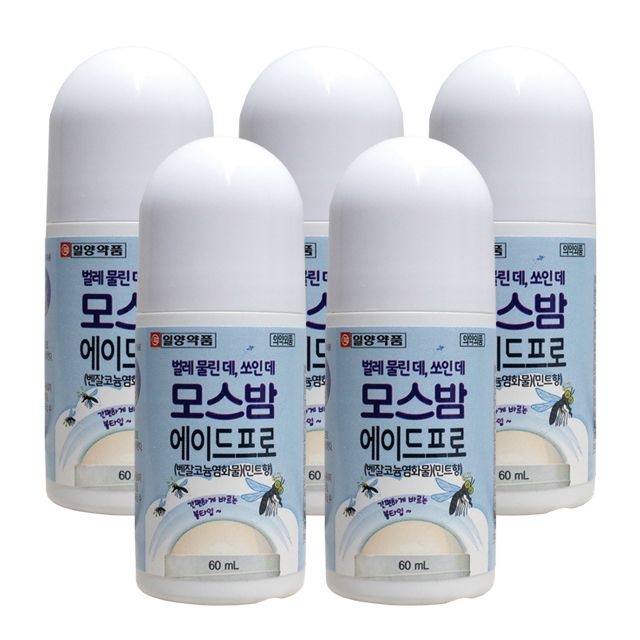 일양약품 모스밤 60ml 모기물린데 바르는 모기약 물파스, 5개