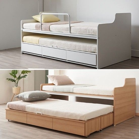 (주)에보니아 에보니아 소피아 싱글 이단 슬라이딩 수납침대 프레임 (키즈 학생 성인 형제자매 엄마랑아빠랑 짝궁 국내제작)