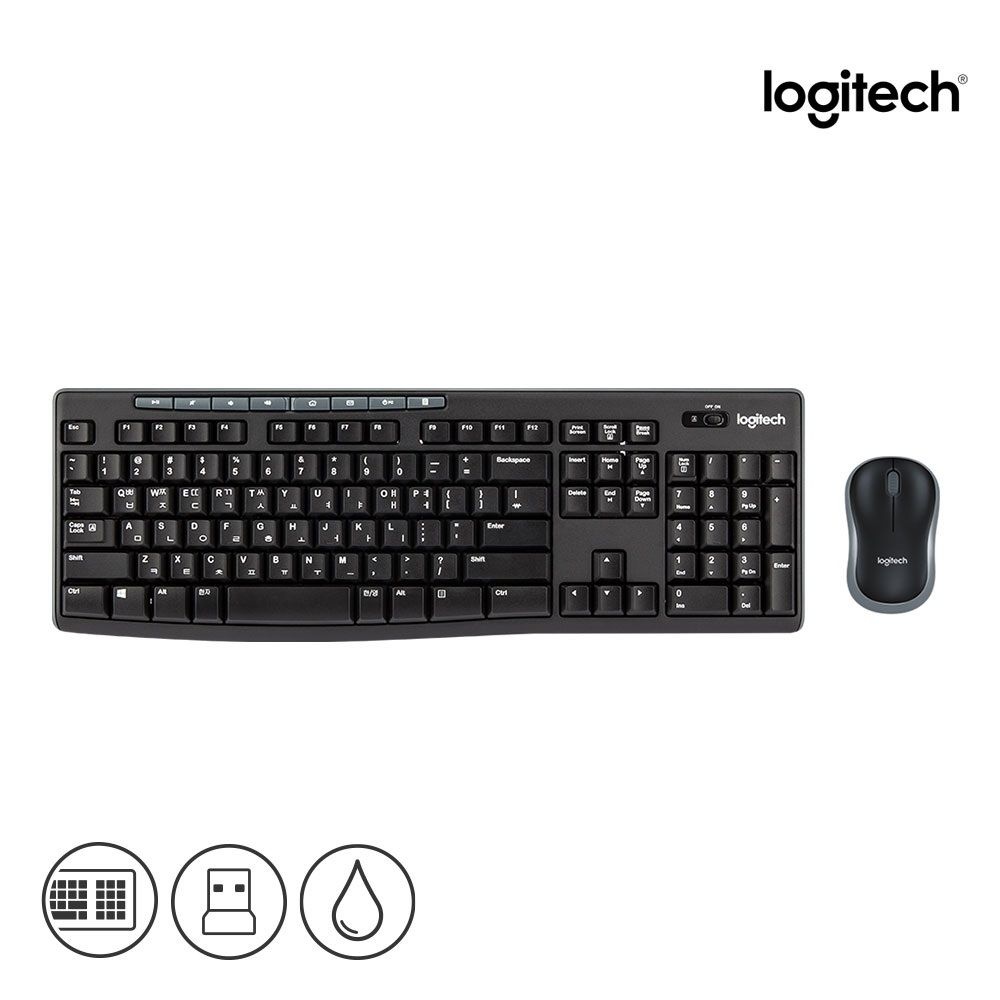 로지텍코리아 MK270R 무선 콤보 키보드 마우스 세트 블랙 정품