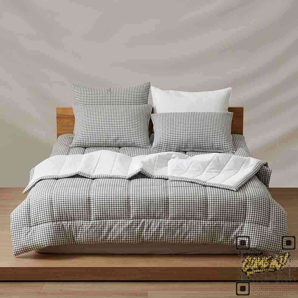 열대야 깅엄체크 차렵이불 시어서커 땀띠방지 통기성 홑이불