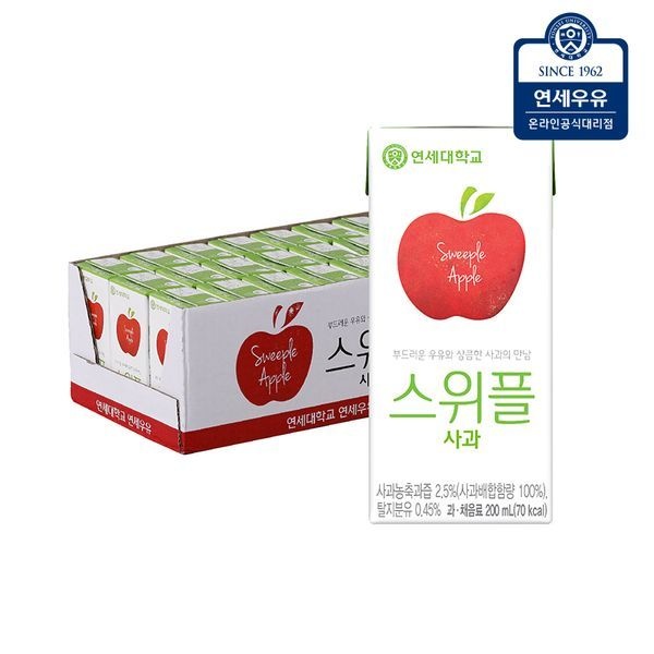 [하프클럽]연세우유 스위플 사과 200ml 24팩