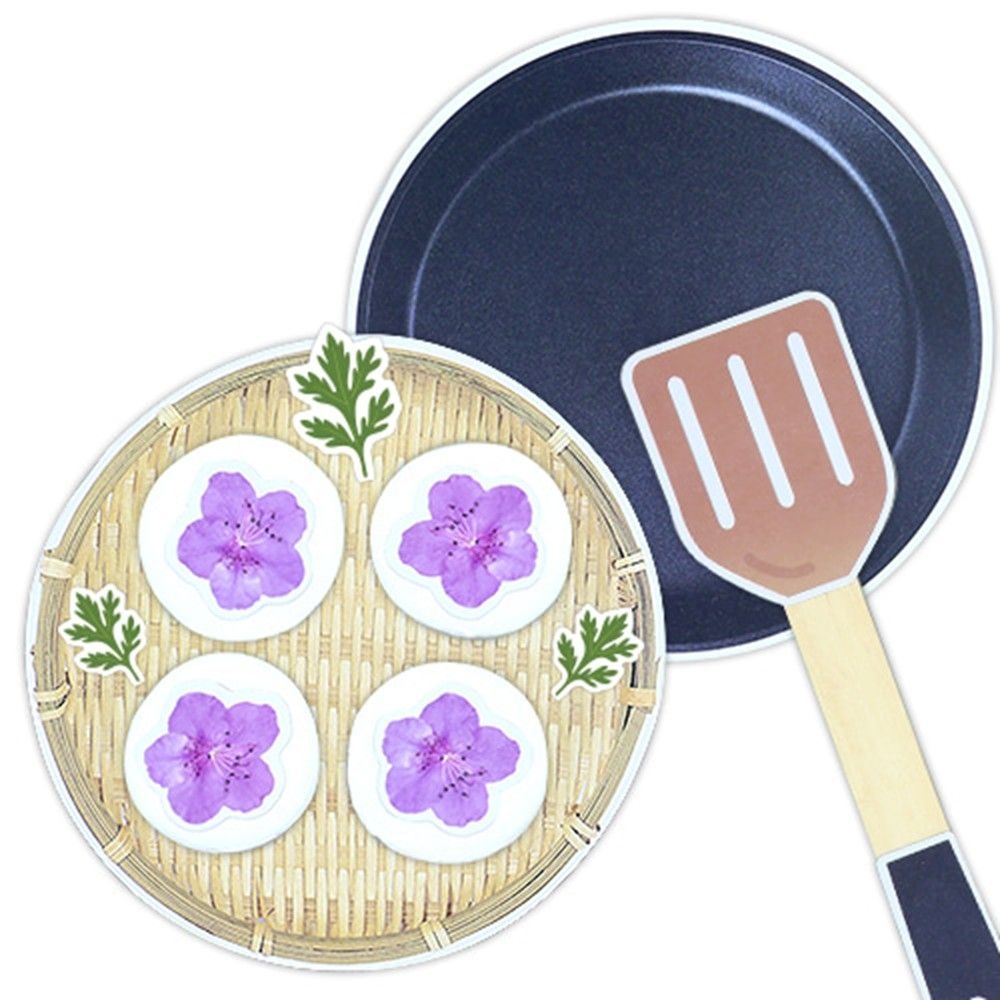 봄맞이 전통음식 클레이 프라이팬 뒤집개 소쿠리 진달래 화전만들기(4인용)