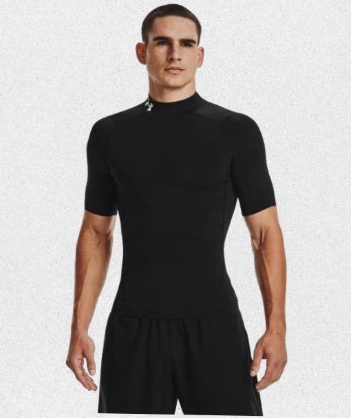 매장정품 언더아머 UNDER ARMOUR UNDERARMOUR 히트기어 아머 컴프레션 모크넥 반팔티 1372586-001 UAMA 1439739