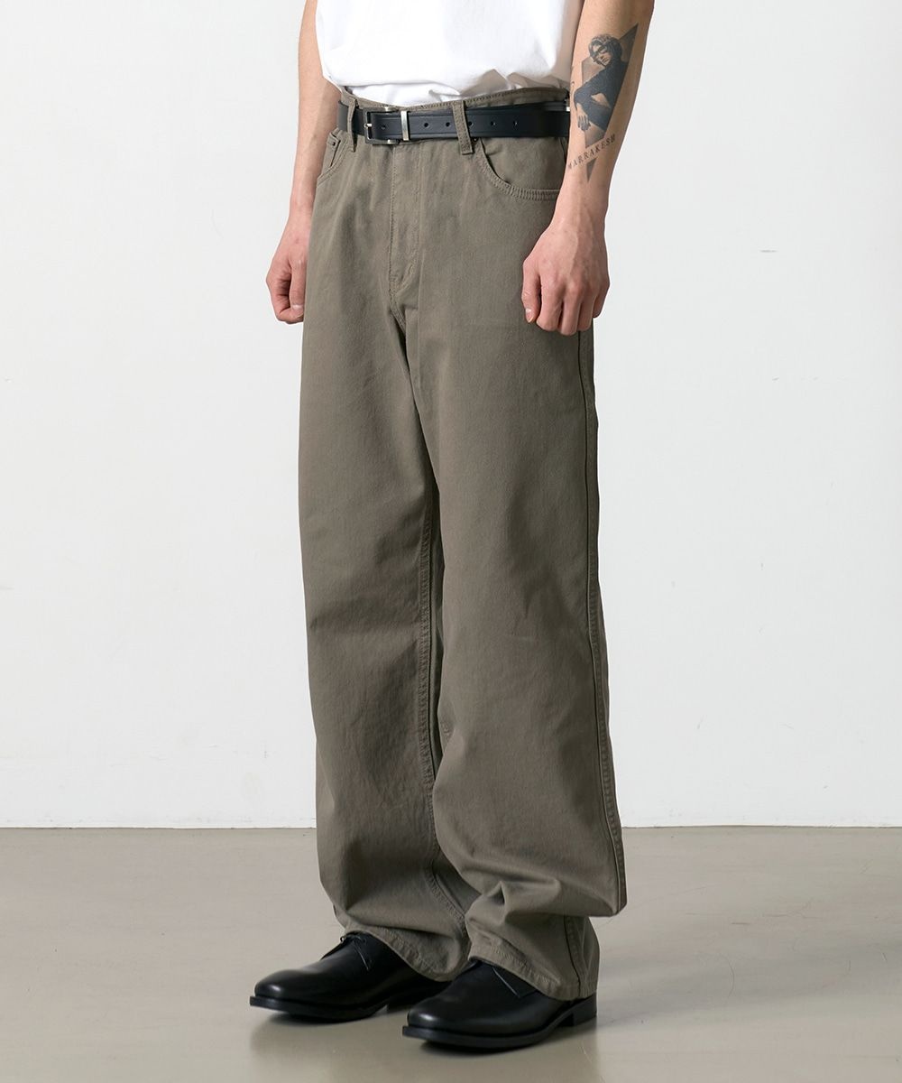 DEN765 Raw Routine Wide Chino (Olive Charcoal)