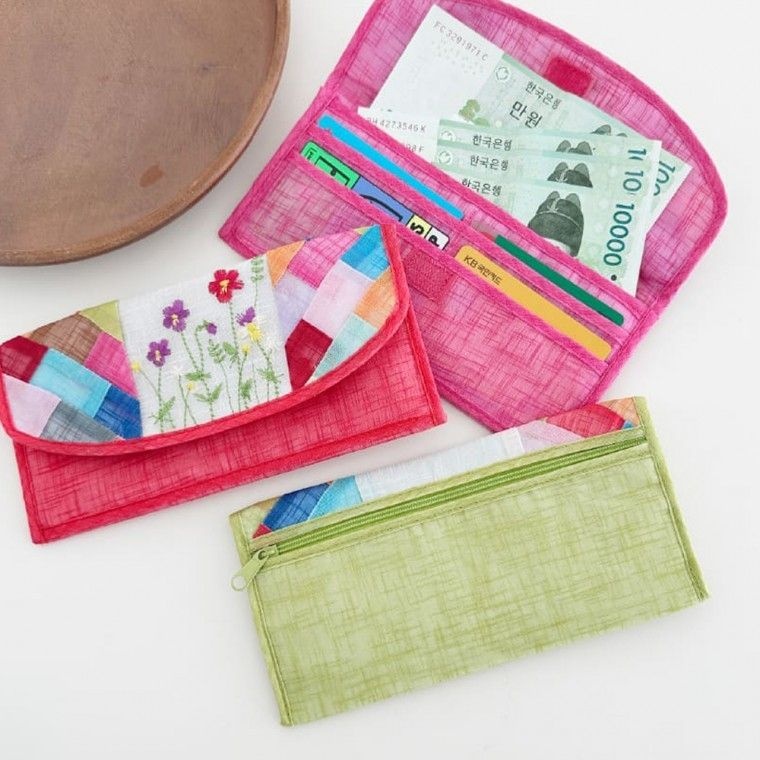 전통 자수 장지갑 모시 한국 새해복 명절 선물 길상 용돈봉투 부모님 세뱃돈 신년 파우치