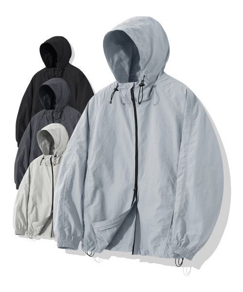 [매장정품} moderment 투웨이 오버사이즈 윈드브레이커 자켓쿨그레이