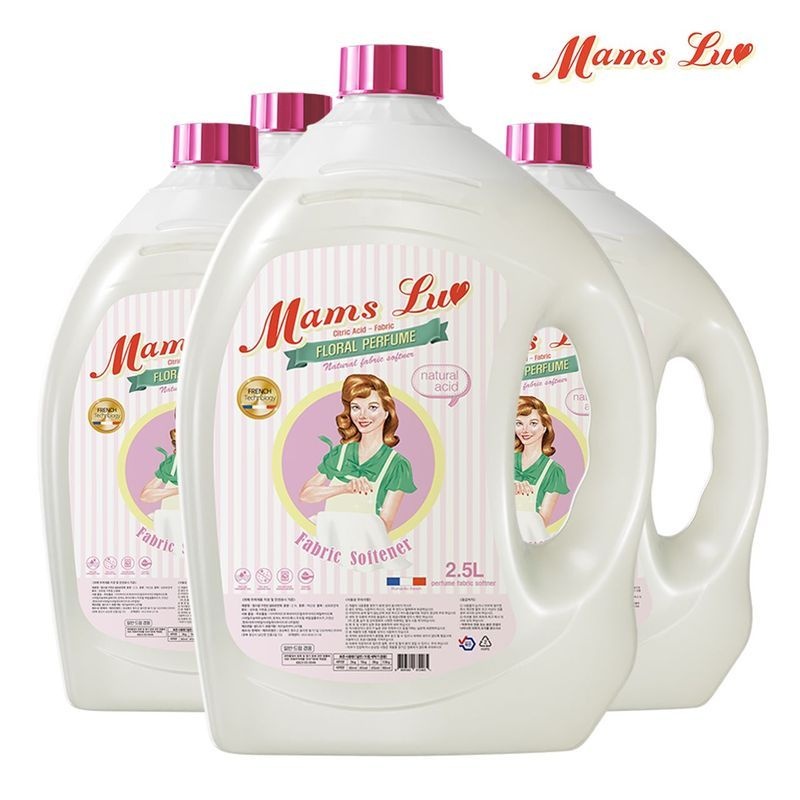 [테스트]맘스럽 섬유유연제 로즈향 2.5LX4개입 실내건조형 대용량 퍼퓸 일반드럼겸용[35779434]