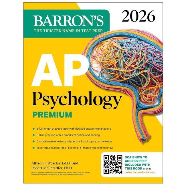BarronsEducationalServices AP Psychology Premium, 2026 Prep Book with 3 Practice Tests + Comprehensive Review + Online Practice