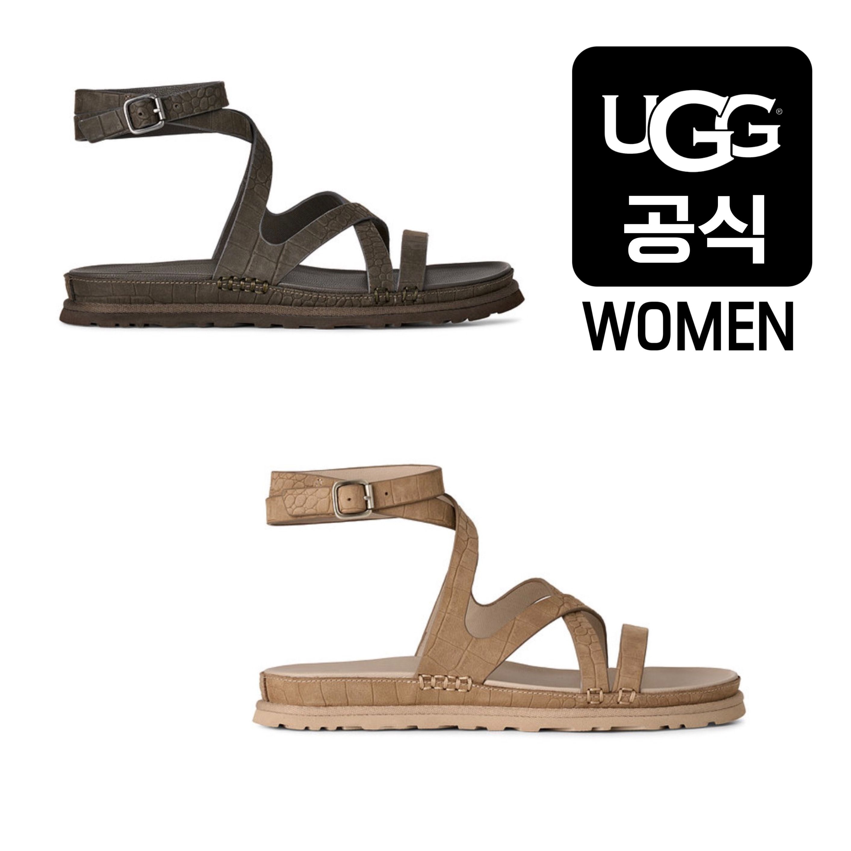 [롯데백화점] 어그 [WOMEN]26SS 골든게이즈 엠보스드 앵클 랩 2종 1666105523,1666105524 LE1221278397