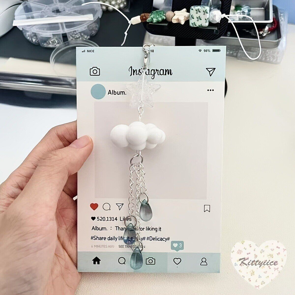 [패션플러스][퍼주는사장님]비구름 키링 비 내리는 구름 키링 참 백참 백꾸 가꾸