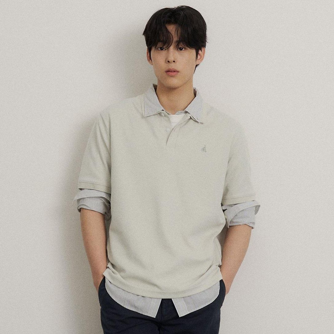 [롯데백화점] 빈폴 멘 [SS26]레이어드넥 텍스처 반소매 티셔츠 - 라이트 그린 :BC6342C36L LE1221271328