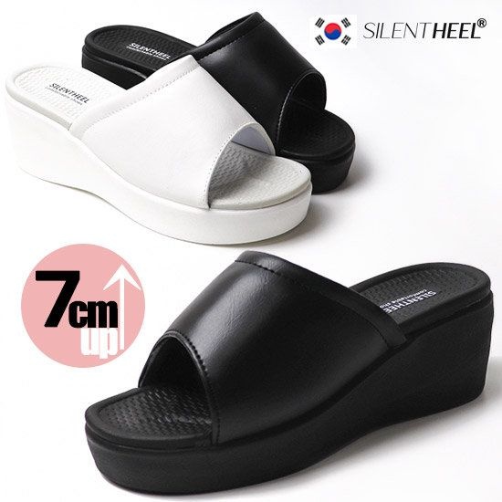 사일런트힐 국내 여성 7cm 통굽 슬리퍼 이중 쿠션 키높이 여성용 사무실 실내화 교사 선생님 호사 KS012 3147909