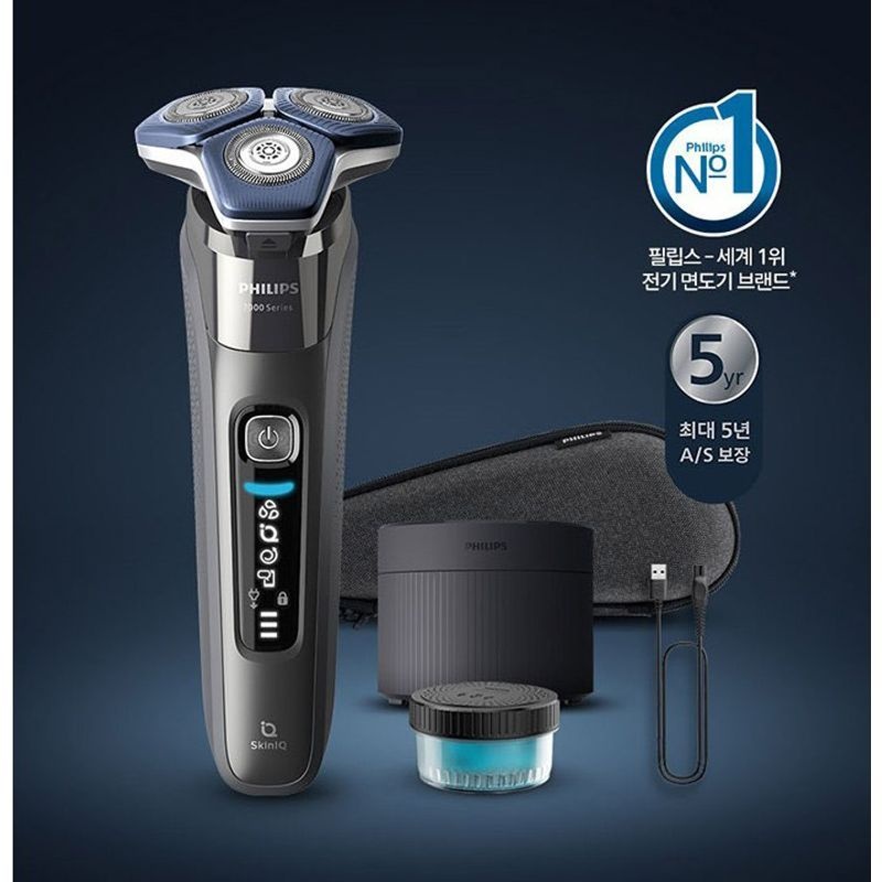 필립스 전기면도기 SkinIQ 7000 시리즈 S7887 다크크롬