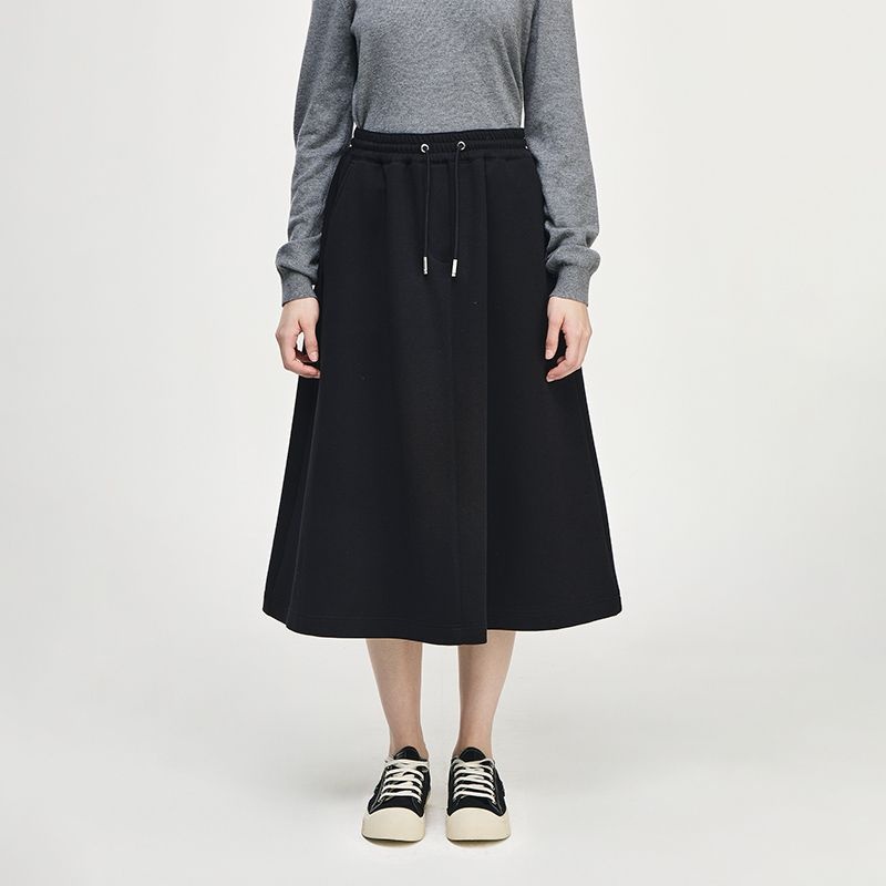 [롯데백화점] 송지오 우먼 지제로 팬서 롱 플레어 저지 스커트 블랙 WI2SK800BK LE1221278472