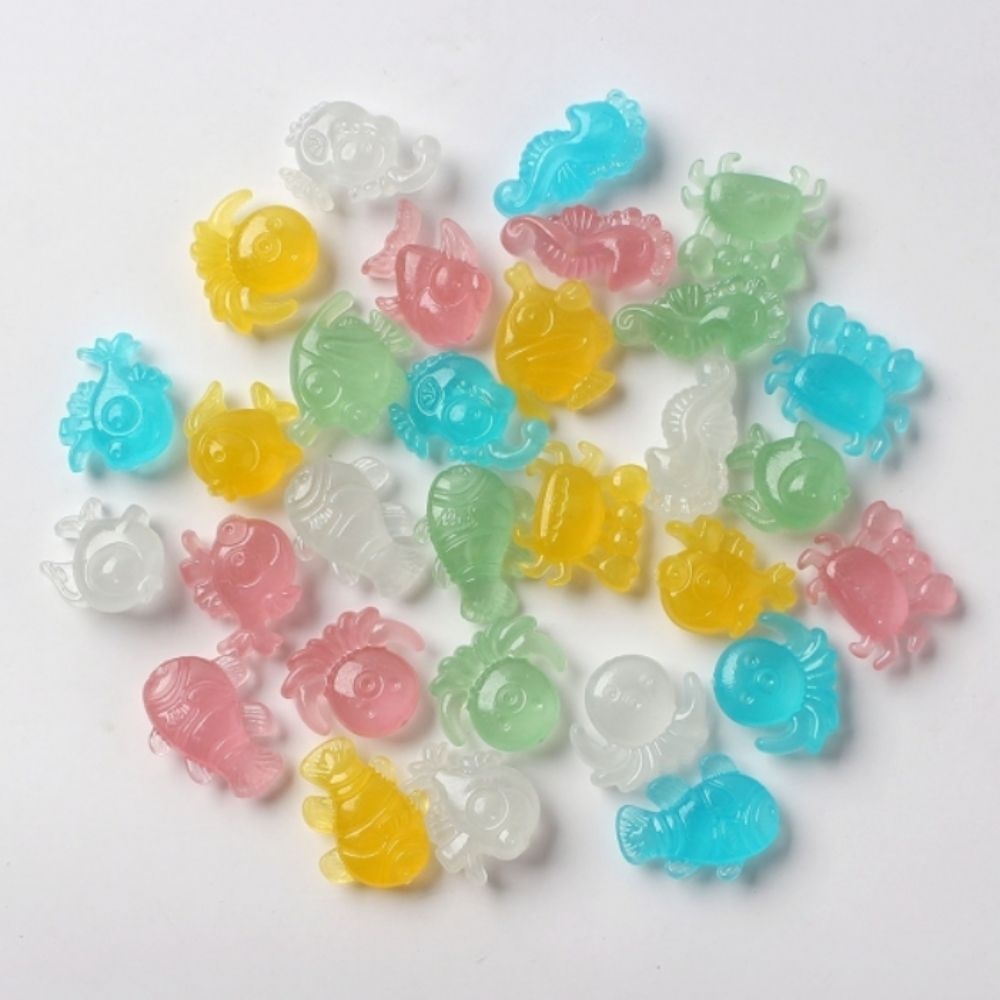 SSZ 어항 수조 꾸미기 야광 바다생물 조약돌 혼합색상 100개 데코용품 가드닝 캠핑장