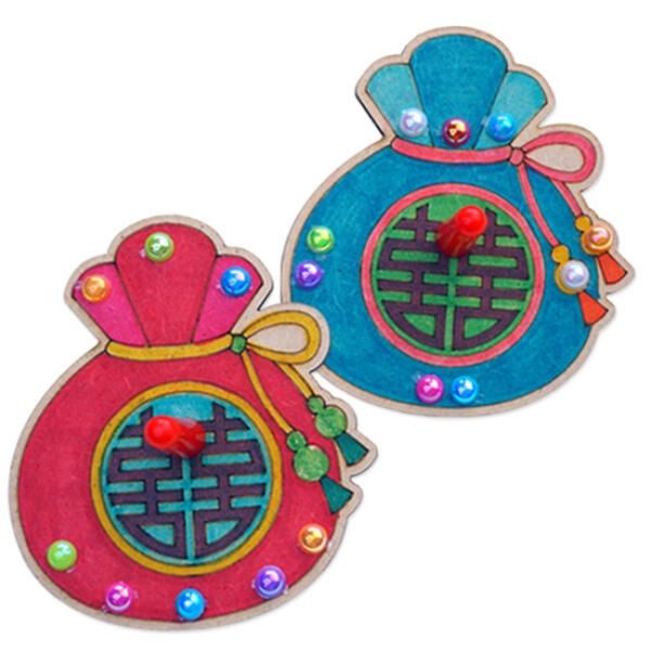 아트박스/안녕미술아 설맞이 복주머니 색칠팽이(5인용)