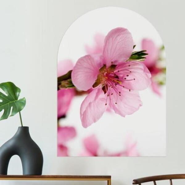 아트박스/꾸밈 fh128-아치그림액자_복숭아꽃나무_노프레임