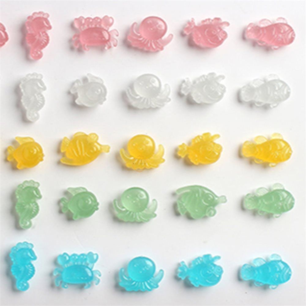 서무스토어 바다생물 야광자갈 100P 컬러믹스 장식돌 수경자갈 화분조약돌