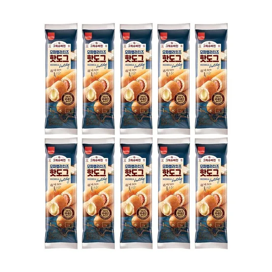 그릭슈바인 모짜렐라치즈 핫도그 80g x 10개
