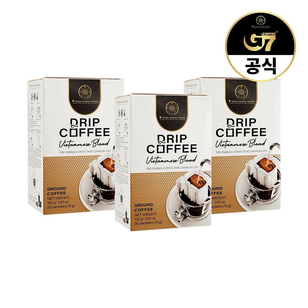 G7 커피 G7 베트남커피 쭝웬 레전드 드립 베트남이즈블렌드 10g 10개입 3개 (총30개입)