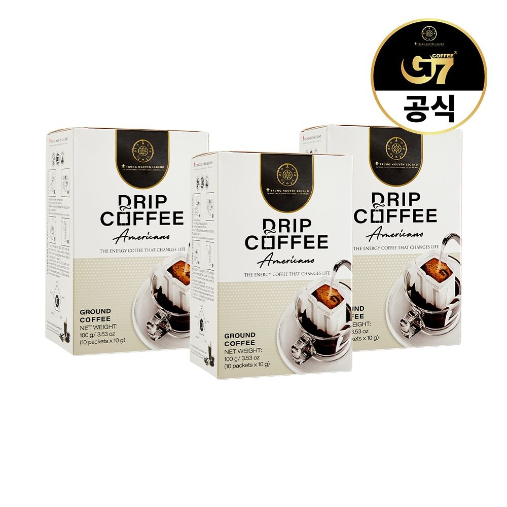 G7 커피 G7 베트남커피 쭝웬 레전드 드립 아메리카노 10g 10개입 3개 (총30개입)
