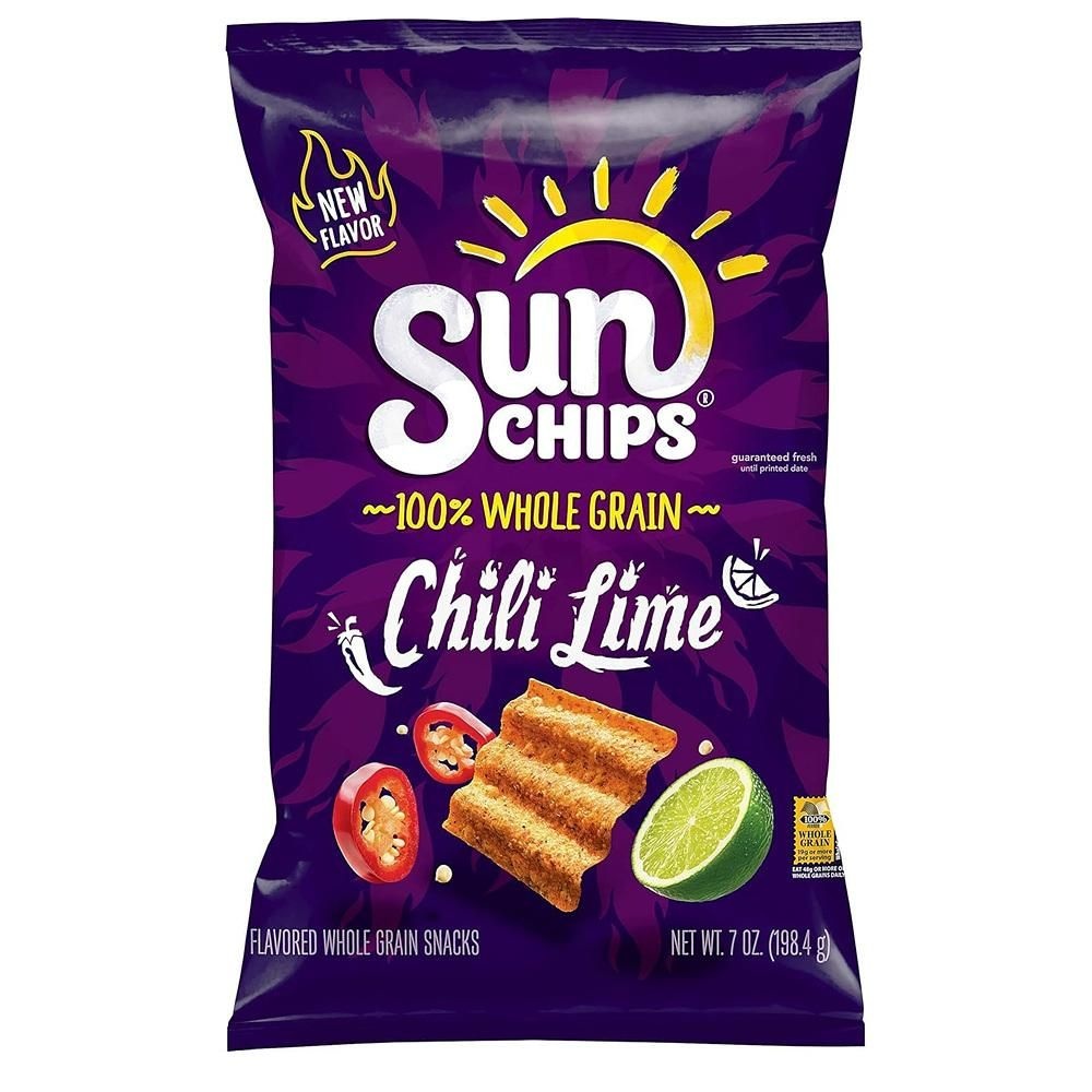 [해외] 썬칩 멀티그레인 칩스 198.4g 4팩 칠리 라임 Sun Chips Multigrain Chips Chili Lime, 7 Oz