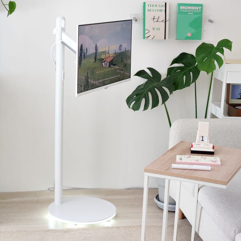 (현대Hmall) 엔산마운트 블룸스탠드 모니터 TV 스탠드 각도조절 삼성 M5 M7 거치대 삼탠바이미 엘텐바이미 조명 무드