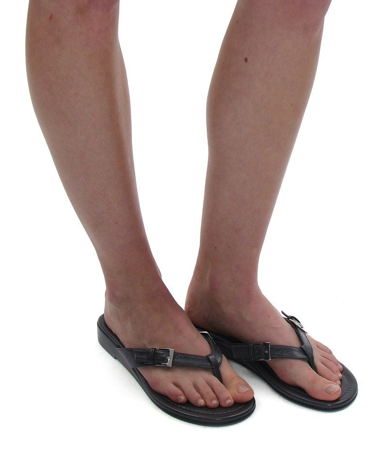 파르티멘토 우먼 4월 9일 배송 버클 스트랩 웨지 플립플랍 차콜