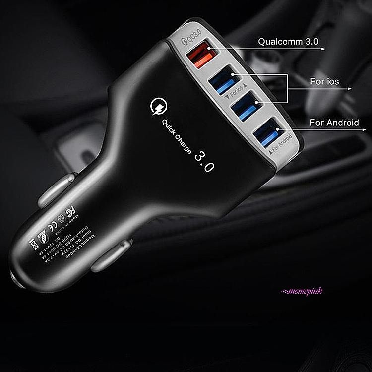 차량용휴대폰충전기 4포트 QC3.0 고속충전 벨로즈 USB 허브 시거잭 초고속 시가잭 급속 멀티 핸드폰abc275