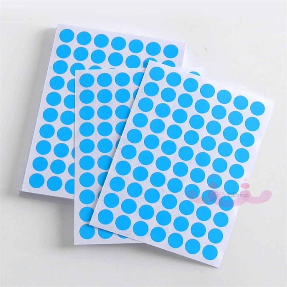 에버템즈 컬러 원형스티커 10MM 60P 스카이 칭찬쿠폰 아파트사전점검스티커 투표스티커