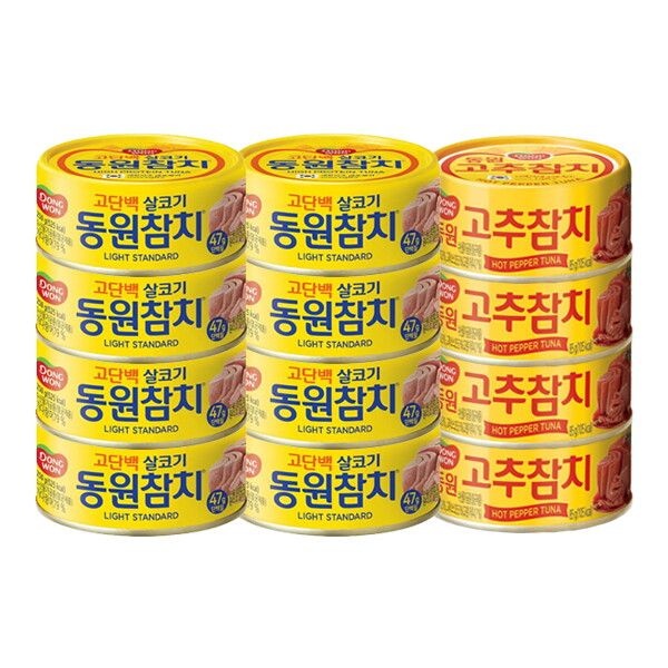 동원 [동원 F&B] 동원 라이트참치 85g 8캔 + 고추참치 85g 4캔