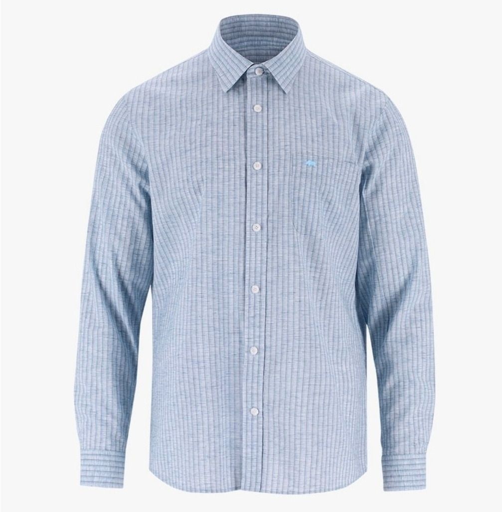 PAT [모다아울렛][피에이티]남성 잔체크 자수 포켓 긴팔 남방 셔츠 1L11504_HDD 행담도서평택점