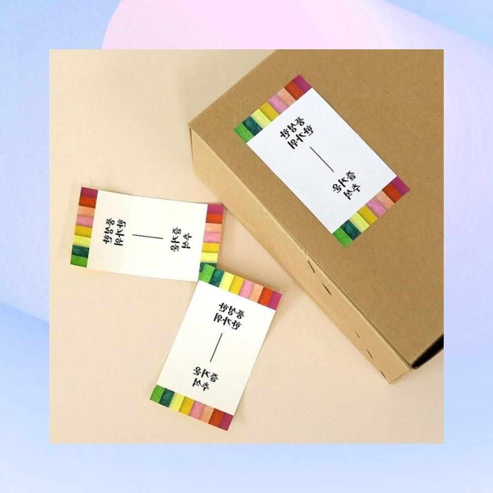 명절선물 포장용 추석스티커 원형 라벨스티커 아트지상자