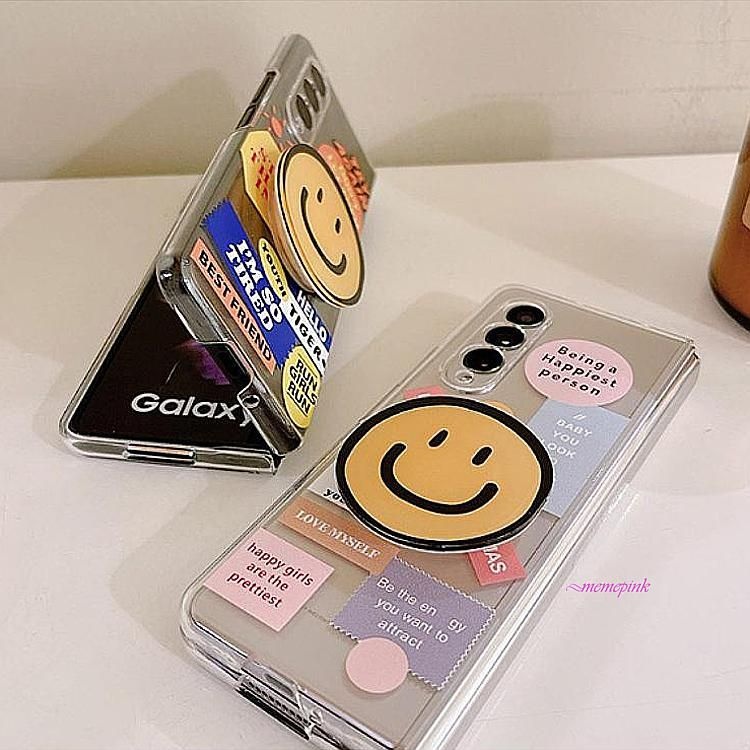 폴드3케이스 폴드4 갤폴드3 하드 3투명 폴더3 z폴드 z 일러스트 폰톡 4케이스 z플립 스마일yza516