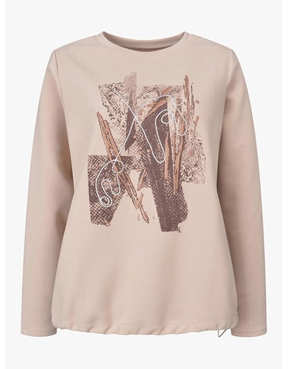 아날도바시니 아트웍 밑단 스트링 기모 티셔츠(AV12TS03M)