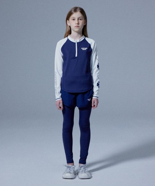 COVERNAT 키즈 클로버 래쉬가드 반집업 셋업 네이비 CK2502RG88NA