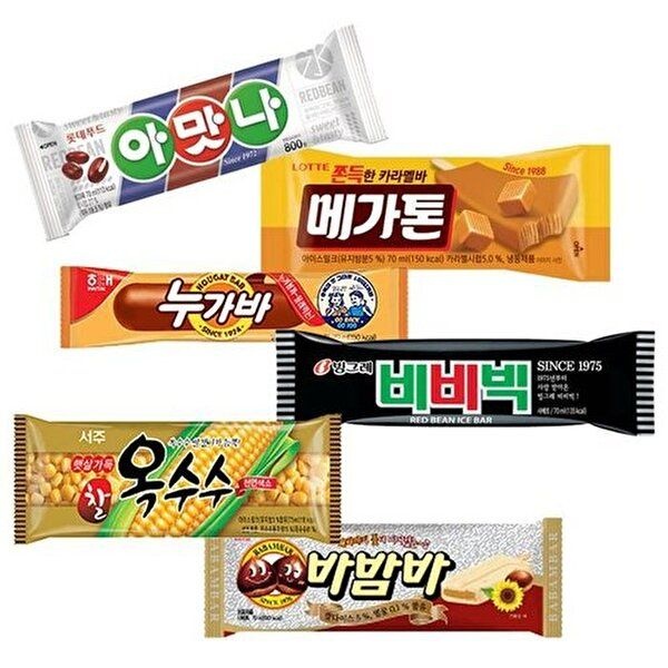 [셀러허브 식품]베스트 옛날 아이스크림 6종 30개 해태 바밤바 누가바 비비빅 아맛나 메가톤바 서주  (37585481)