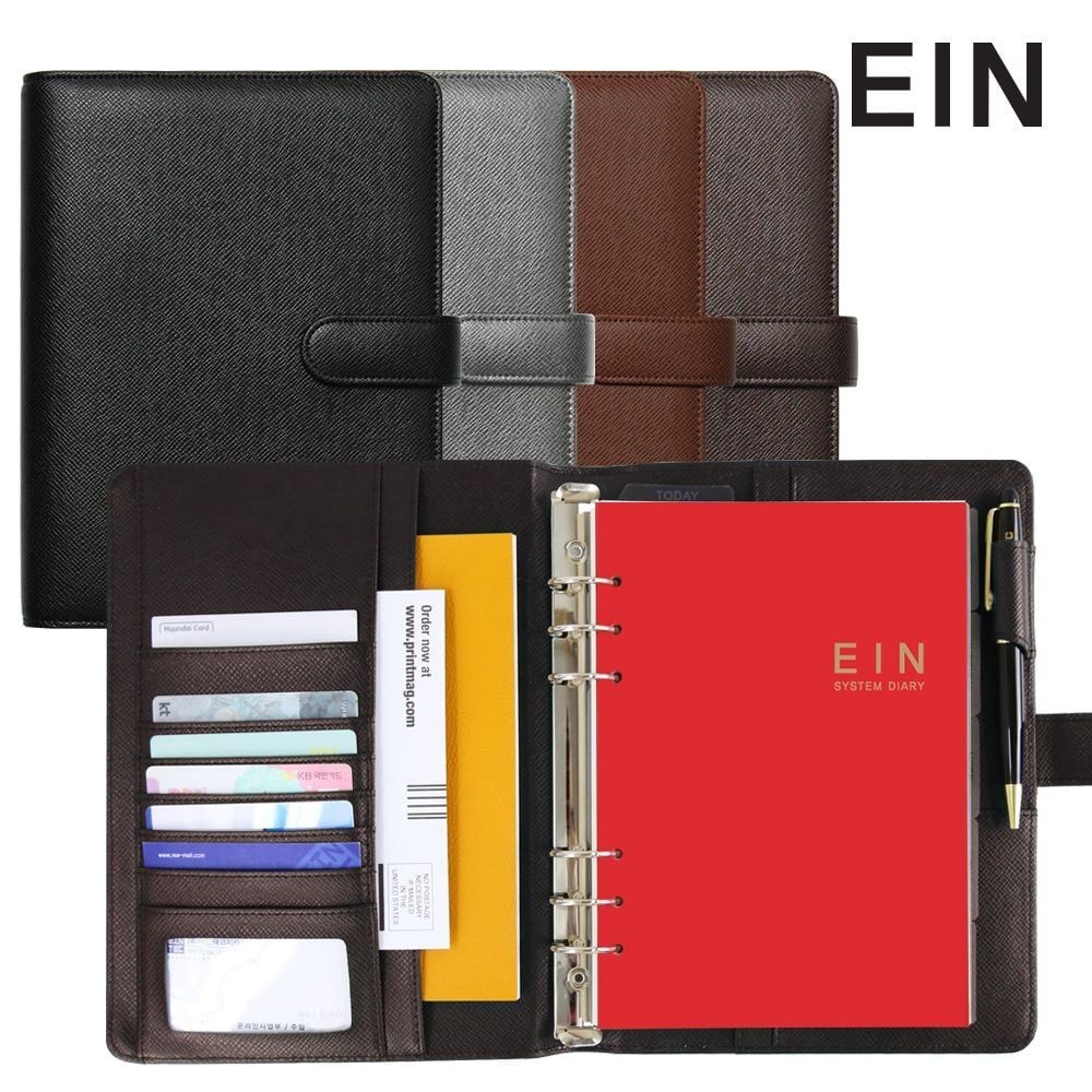 2025 아인텍 만년형 2단형 시스템 가죽다이어리 고급 2021 만년 스케줄러 다이어리 가죽 6공 신년