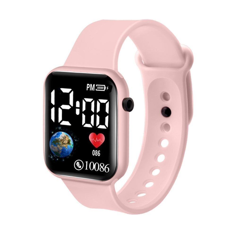 컬러 밴드 전자 학생 LED 사각 손목 시계 여자 남자 남성시계 학생시계 젤리시계 손목시계 40대시계