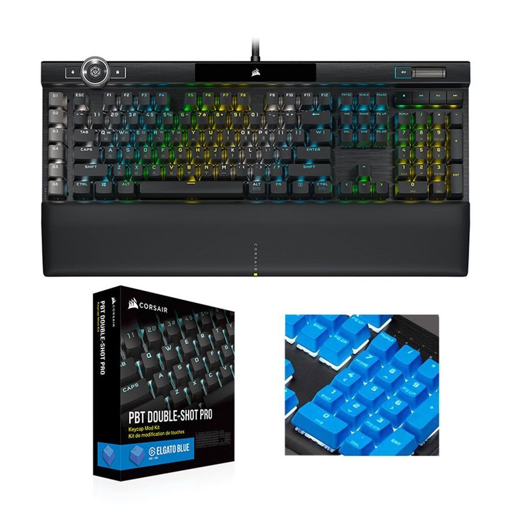 유선 K100 RGB MX SPEED 한글+PBT Double-shot Pro(은축 블루)